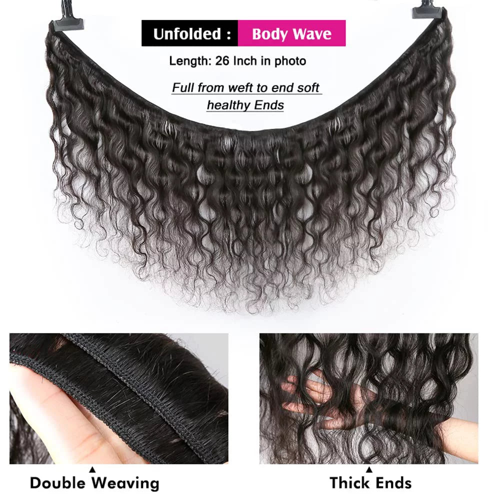 Brazilian Body Wave 3 Bundles with Closure (20 22 24+18) 100% Unprocessed Brazilian Body Wave Human Hair Bundles with 4X4 Lace Closure Free Part Natural Color