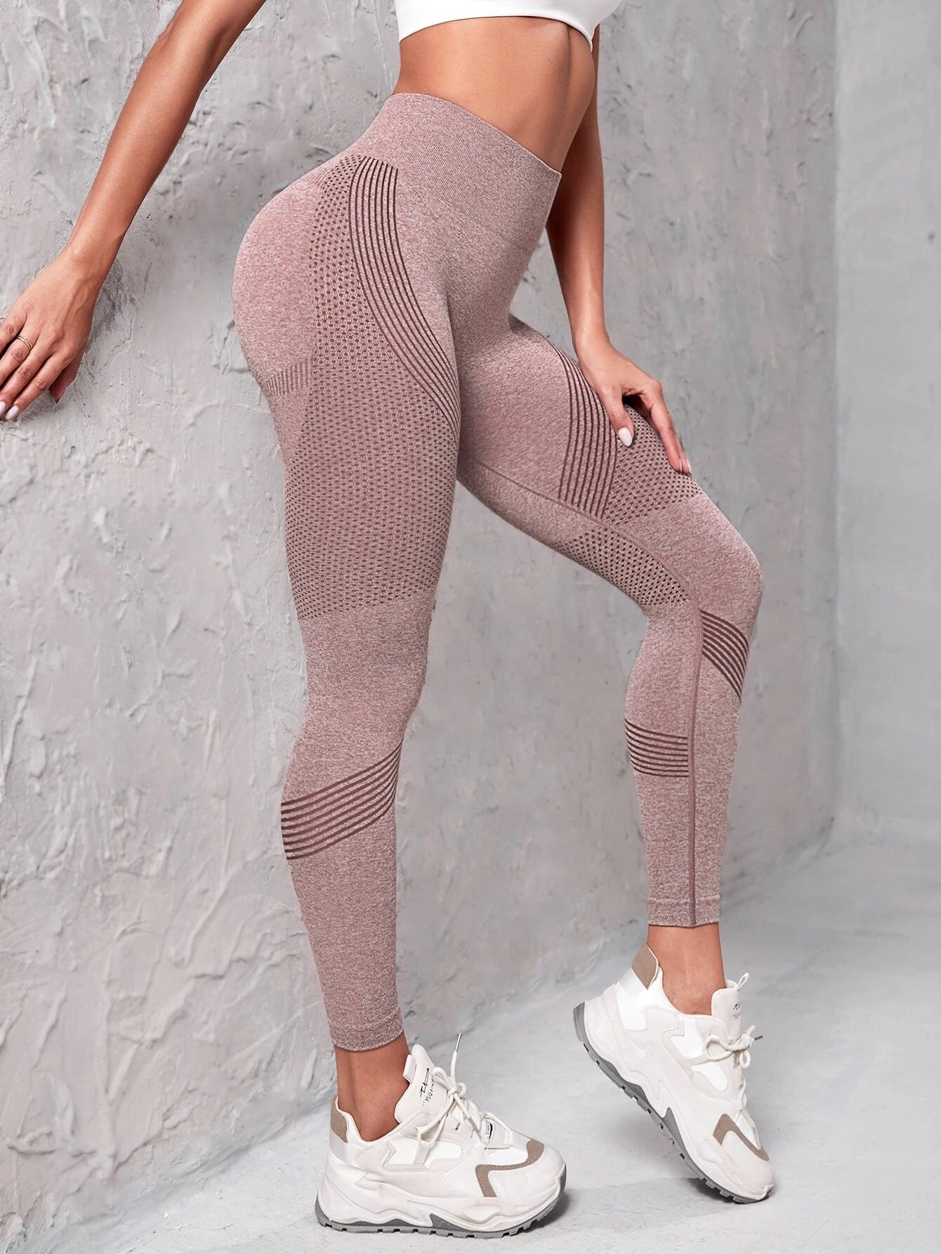 Yoga Basic Seamless High Stretch Tummy Control Sports Leggings with Wide Waistband