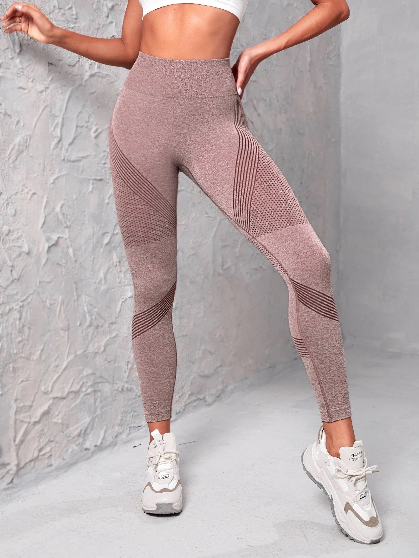 Yoga Basic Seamless High Stretch Tummy Control Sports Leggings with Wide Waistband