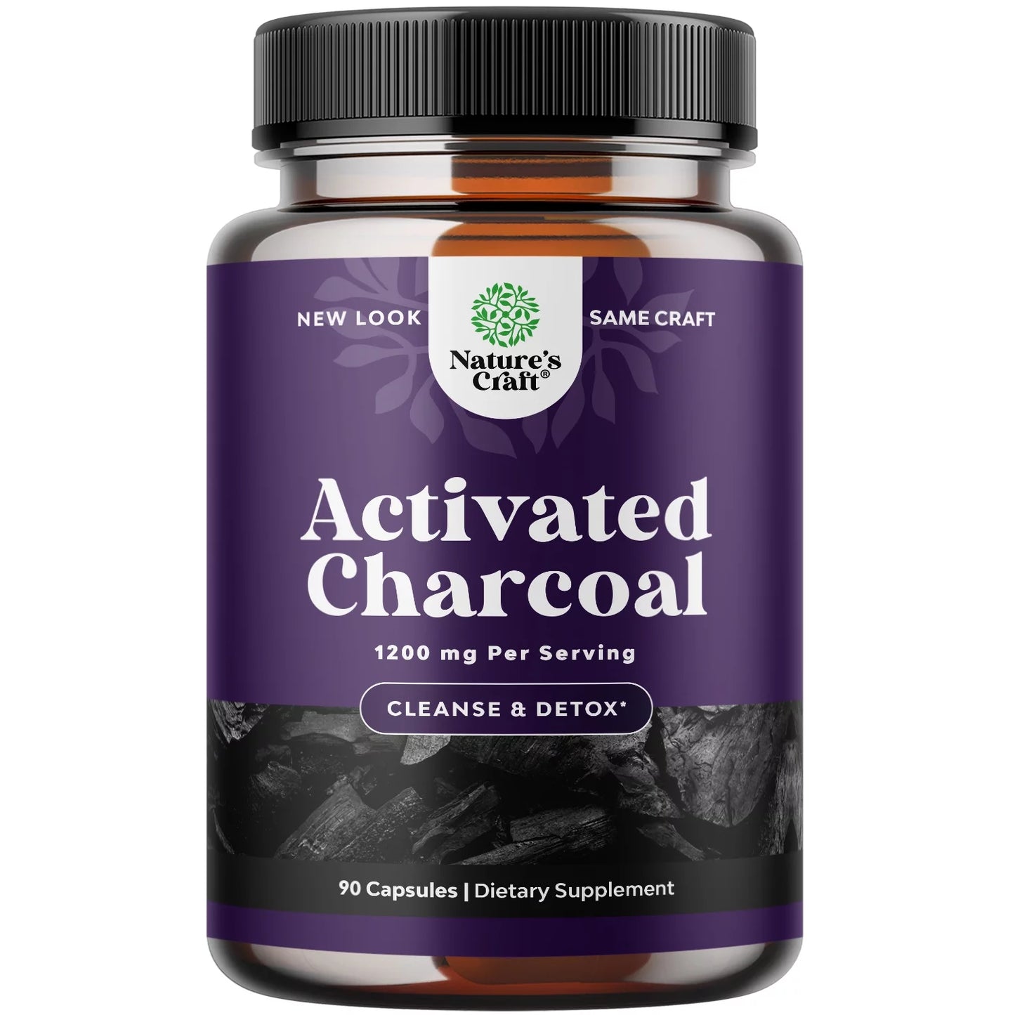 Cleanse and Detox Activated Charcoal Capsules - Purifying Detox Pills with 1200Mg per Serving Coconut Charcoal Powder for Bloating Relief and Body Detox Cleanse - Active Charcoal for Gut Health